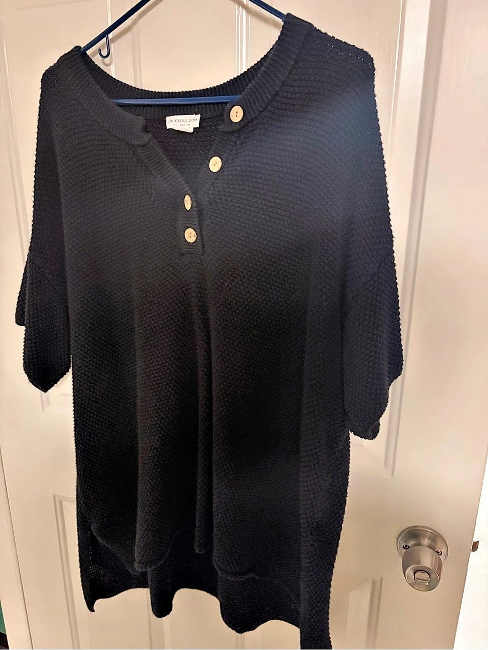Chic Soul Black Button-Front Cardigan Size 2X